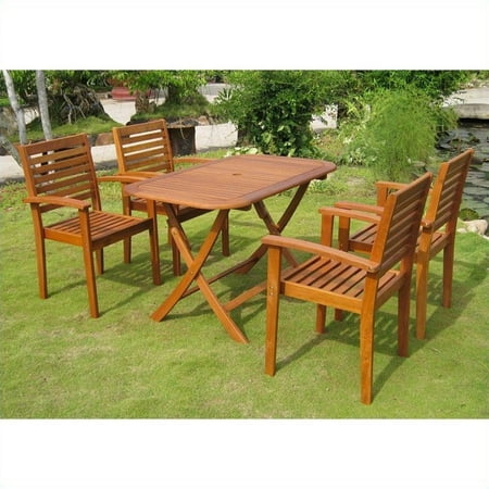 wood outdoor dining set 48 inch international caravan seva piece wood patio dining set in natural wood outdoor dining set 48 inch international caravan seva piece wood patio dining set in natural